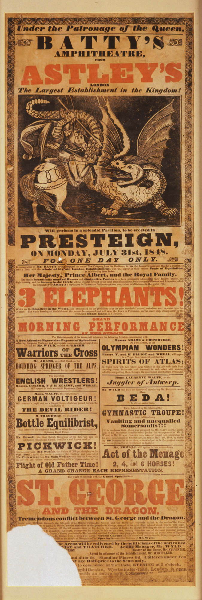Victorian circus poster - Tregaron elephant?